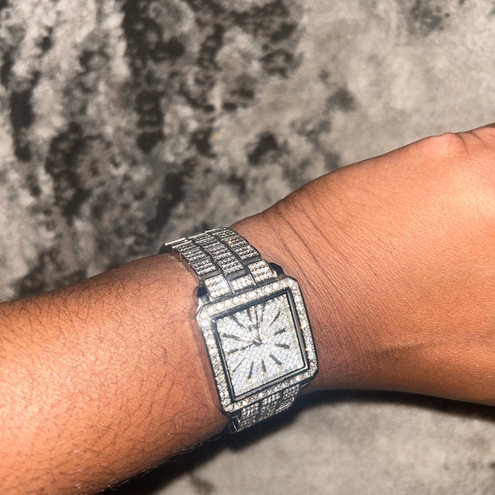 Sparkling Silver Square Watch